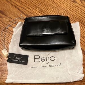 New Black patent shiny wallet purse id holder. No strap included.